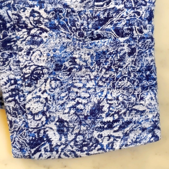 NWOT. H&M Cotton/Linen blue and white jacquard blazer w/full lining&real pockets - Picture 6 of 6